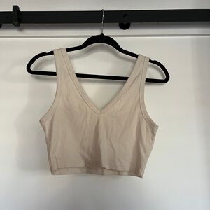 Wild Fable Light Beige Ribbed Top/Bra